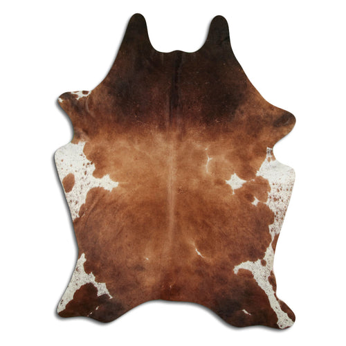 Brown & White Cowhide Rug XXL