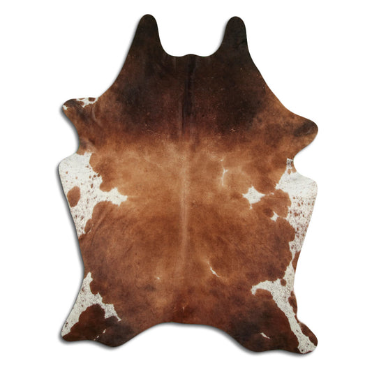 Brown & White Cowhide Rug XXL