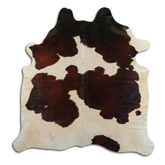 Brown & White Cowhide Rug L