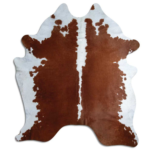 Brown & White Cowhide Rug XXL