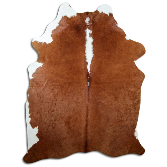 Brown & White Cowhide Rug XL