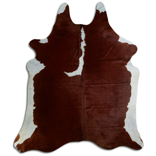 Brown & White Cowhide Rug XXL