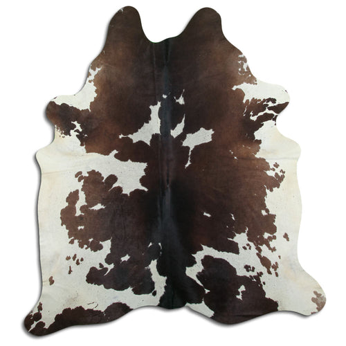 Brown & White Cowhide Rug XXL