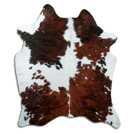Brown & White Cowhide Rug XL