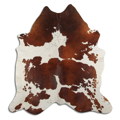 Brown & White Cowhide Rug XL