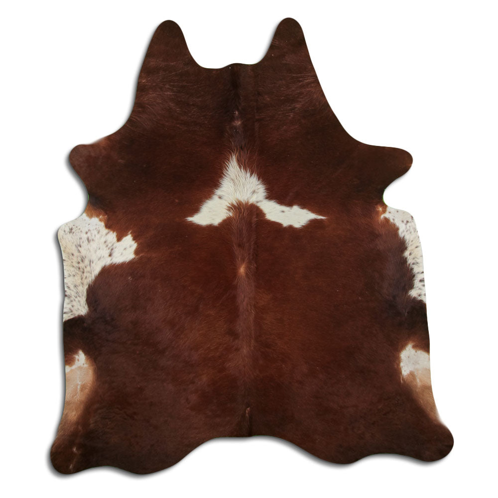 Brown & White Cowhide Rug XXL