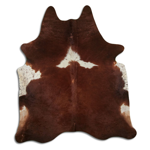 Brown & White Cowhide Rug XXL