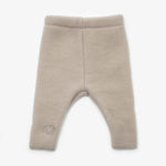 Merino Wool Baby Trousers “Sheep” with Embroidery; Beige