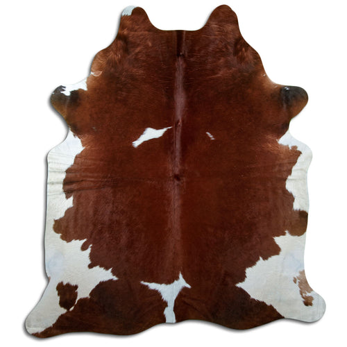 Brown & White Cowhide Rug XXL