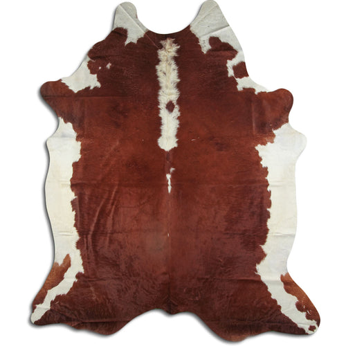 Brown & White Cowhide Rug XXXL