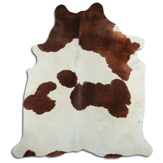 Brown & White Cowhide Rug XXL