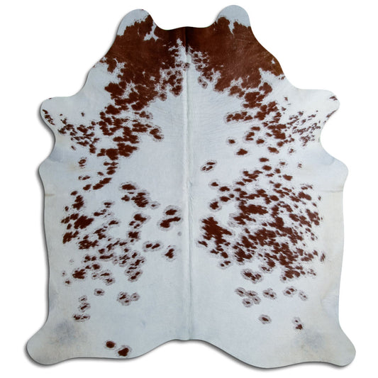 Brown & White Cowhide Rug L