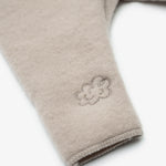 Merino Wool Baby Trousers “Sheep” with Embroidery; Beige
