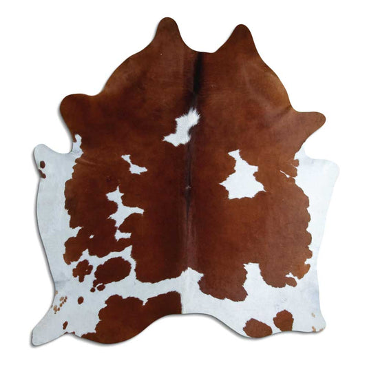 Brown & White Cowhide Rug XL