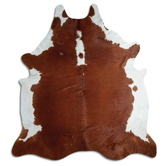 Brown & White Cowhide Rug XXL
