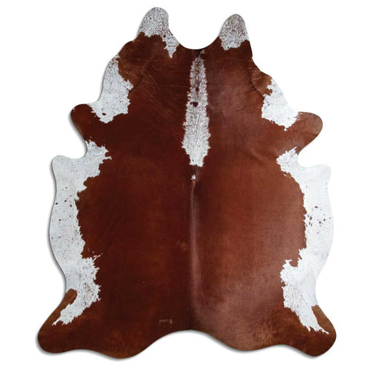Brown & White Cowhide Rug XXL