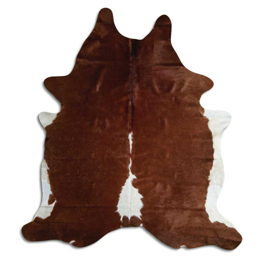 Brown & White Cowhide Rug XL