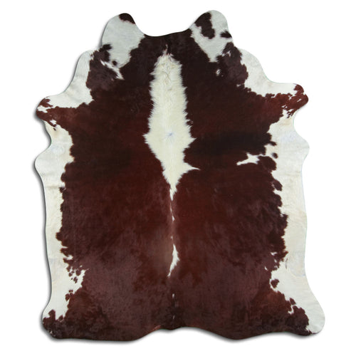 Brown & White Cowhide Rug XXL