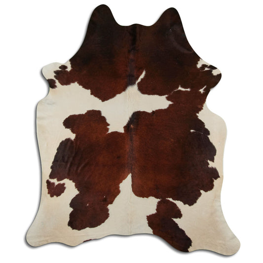 Brown & White Cowhide Rug XXL