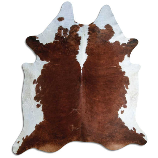 Brown & White Cowhide Rug XXXL