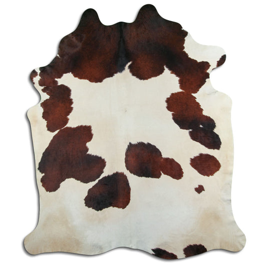 Brown & White Cowhide Rug XXL