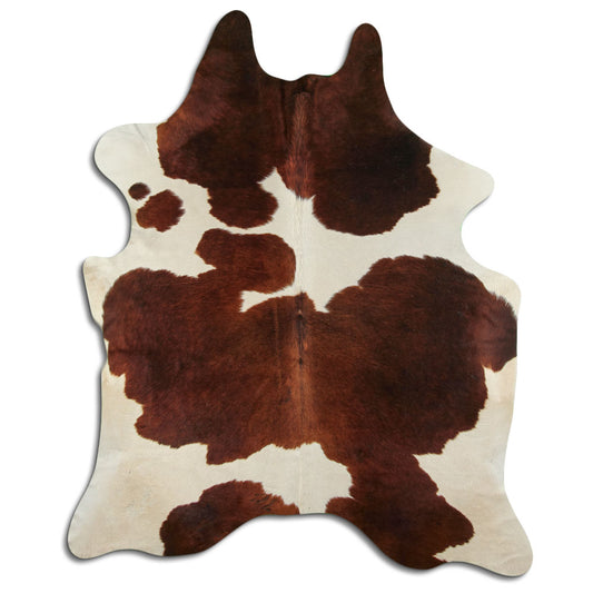 Brown & White Cowhide Rug XXL