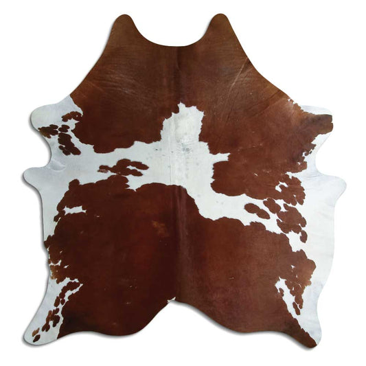 Brown & White Cowhide Rug L