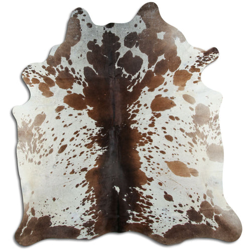 Brown & White Cowhide Rug XL