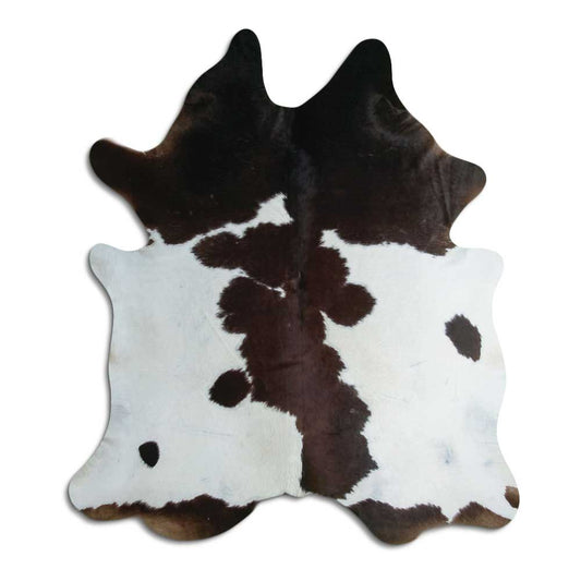 Brown & White Cowhide Rug XL