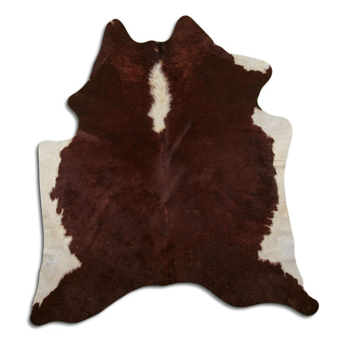 Brown & White Cowhide Rug XL