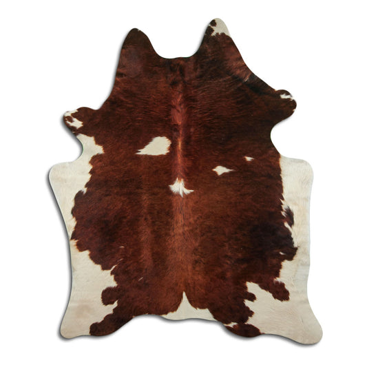 Brown & White Cowhide Rug XXL