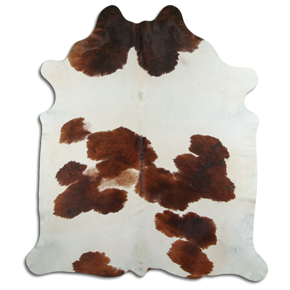 Brown & White Cowhide Rug XXL