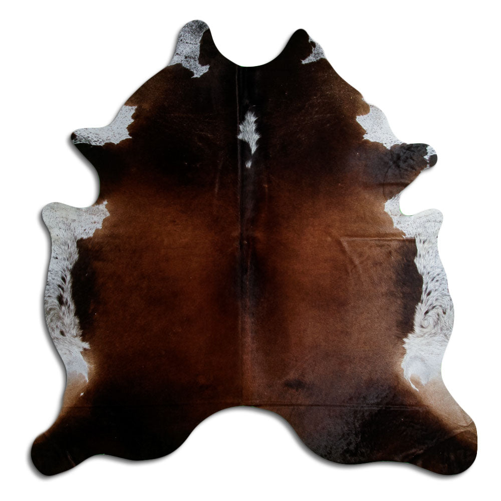 Brown & White Cowhide Rug XXL