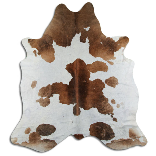 Brown & White Cowhide Rug XL