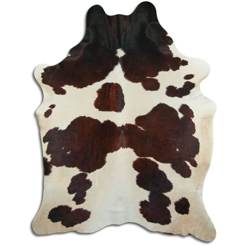 Brown & White Cowhide Rug XXL