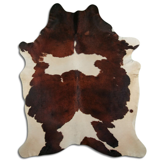 Brown & White Cowhide Rug XXL