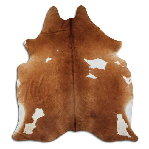 Brown & White Cowhide Rug L