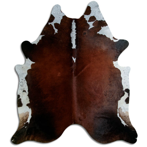 Brown & White Cowhide Rug XXXL