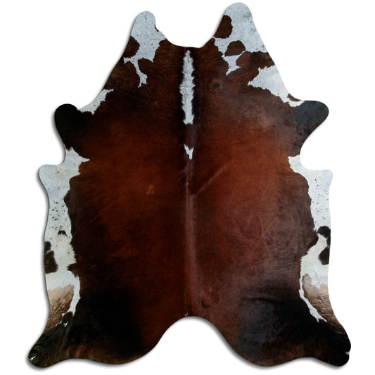 Brown & White Cowhide Rug XXXL
