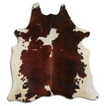 Brown & White Cowhide Rug L