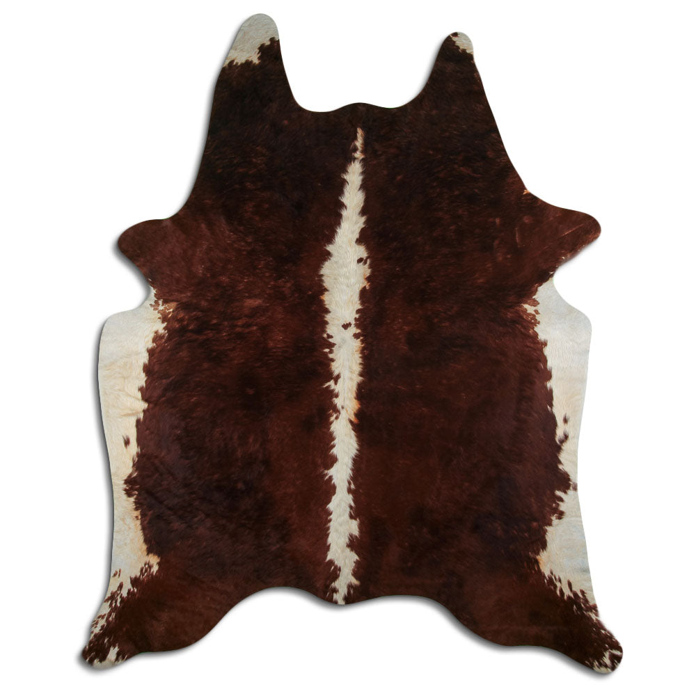 Brown & White Cowhide Rug XXXL