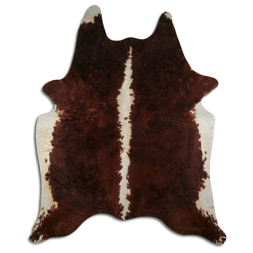 Brown & White Cowhide Rug XXXL