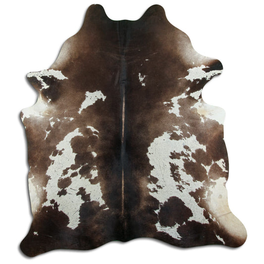 Brown & White Cowhide Rug XXL