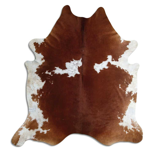 Brown & White Cowhide Rug XXL