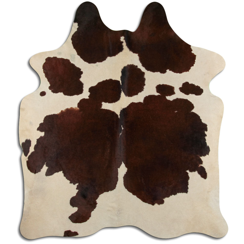 Brown & White Cowhide Rug XL