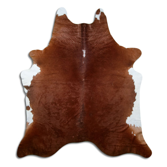 Brown & White Cowhide Rug XXL