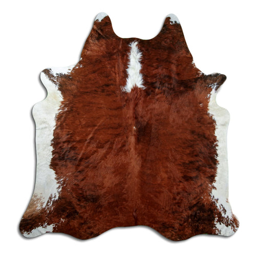 Brown & White Cowhide Rug XL