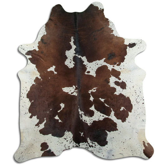Brown & White Cowhide Rug XXL