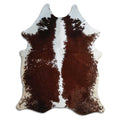 Brown & White Cowhide Rug XL