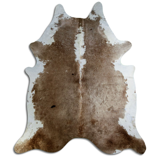 Brown & White Cowhide Rug XXL